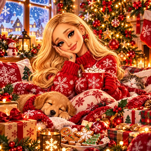 Illustrated artwork for Winter Things by Ariana Grande