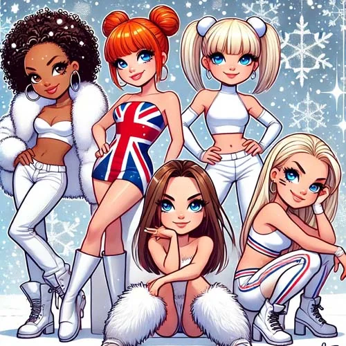 Spice Girls illustrated artwork