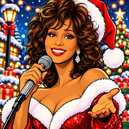 Whitney Houston illustrated artwork