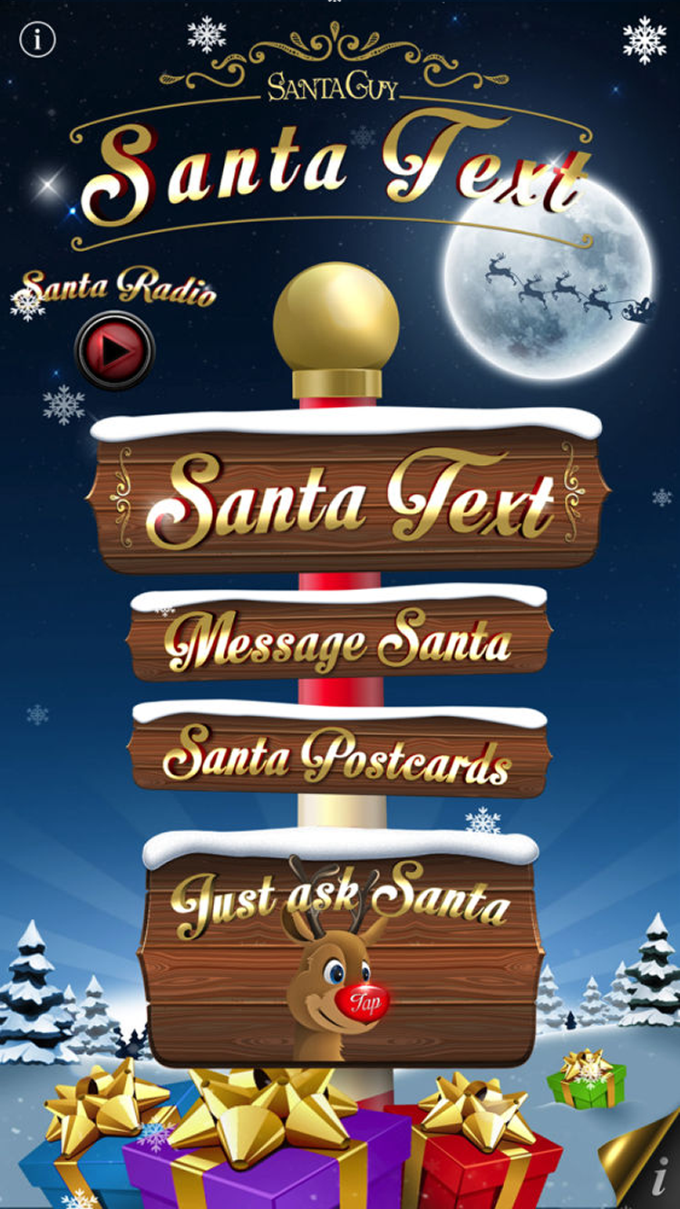 Santa Text app showing a text conversation with Santa.