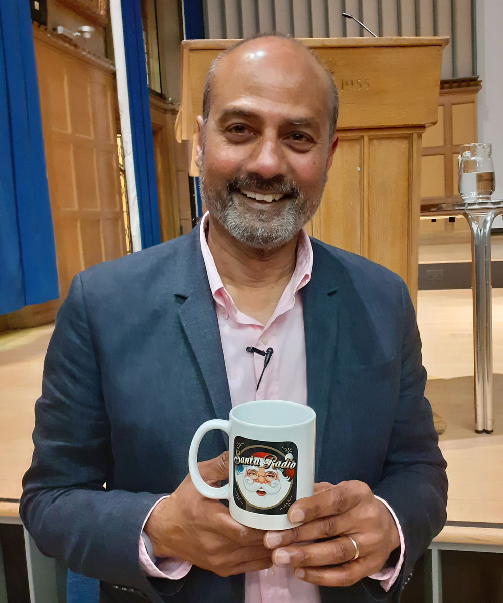 George Alagiah - British journalist - Santa Radio Mugshot