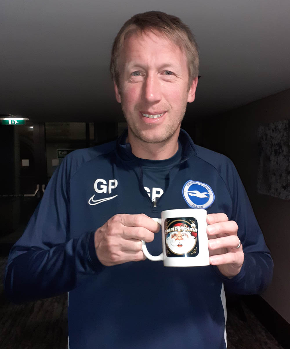 Graham Potter - Brighton Football Manager - Santa Radio Mugshot