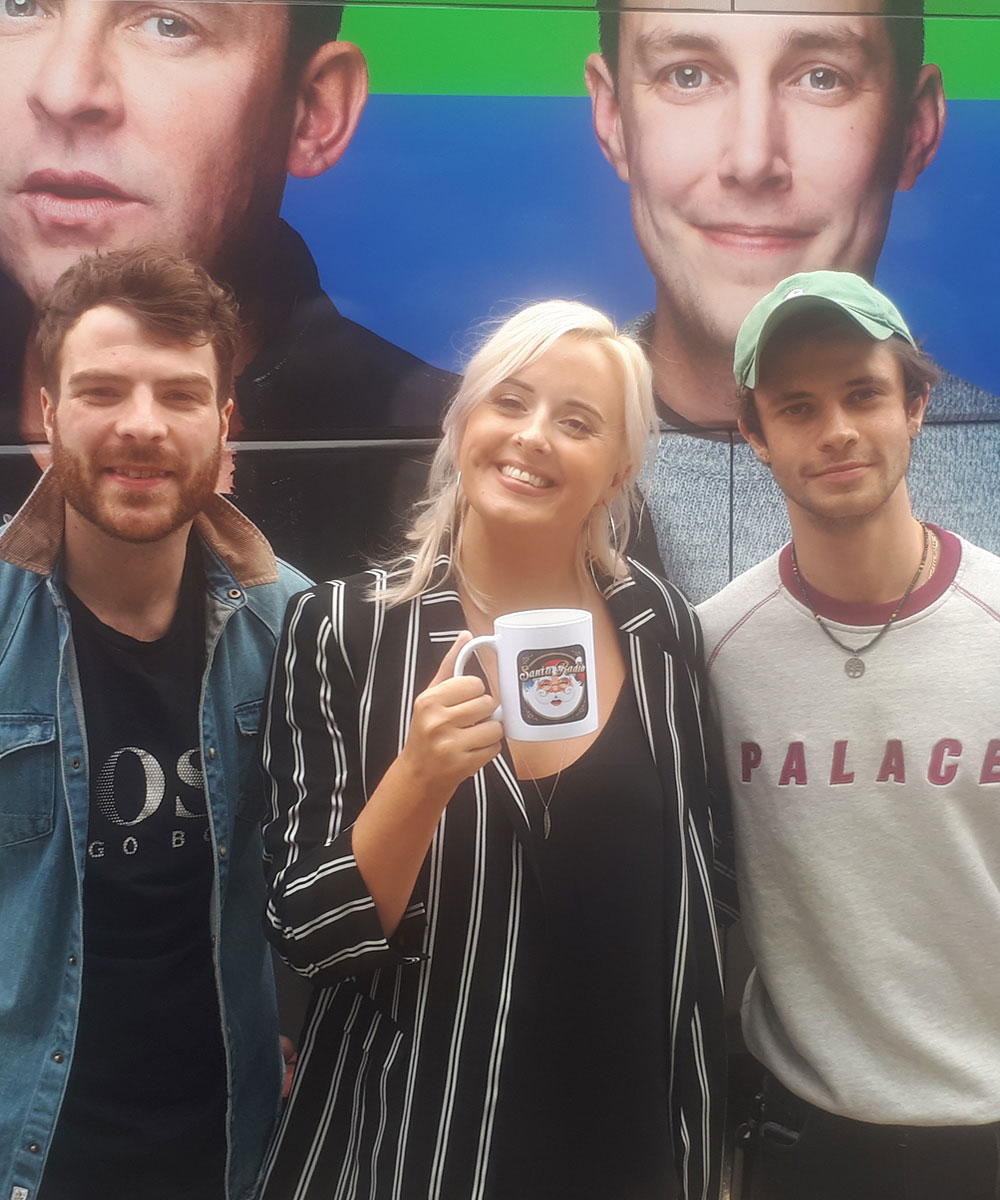 Jordan, Katie & Cell BBC Radio 1 DJs - Santa Radio Celebrity Mugshots