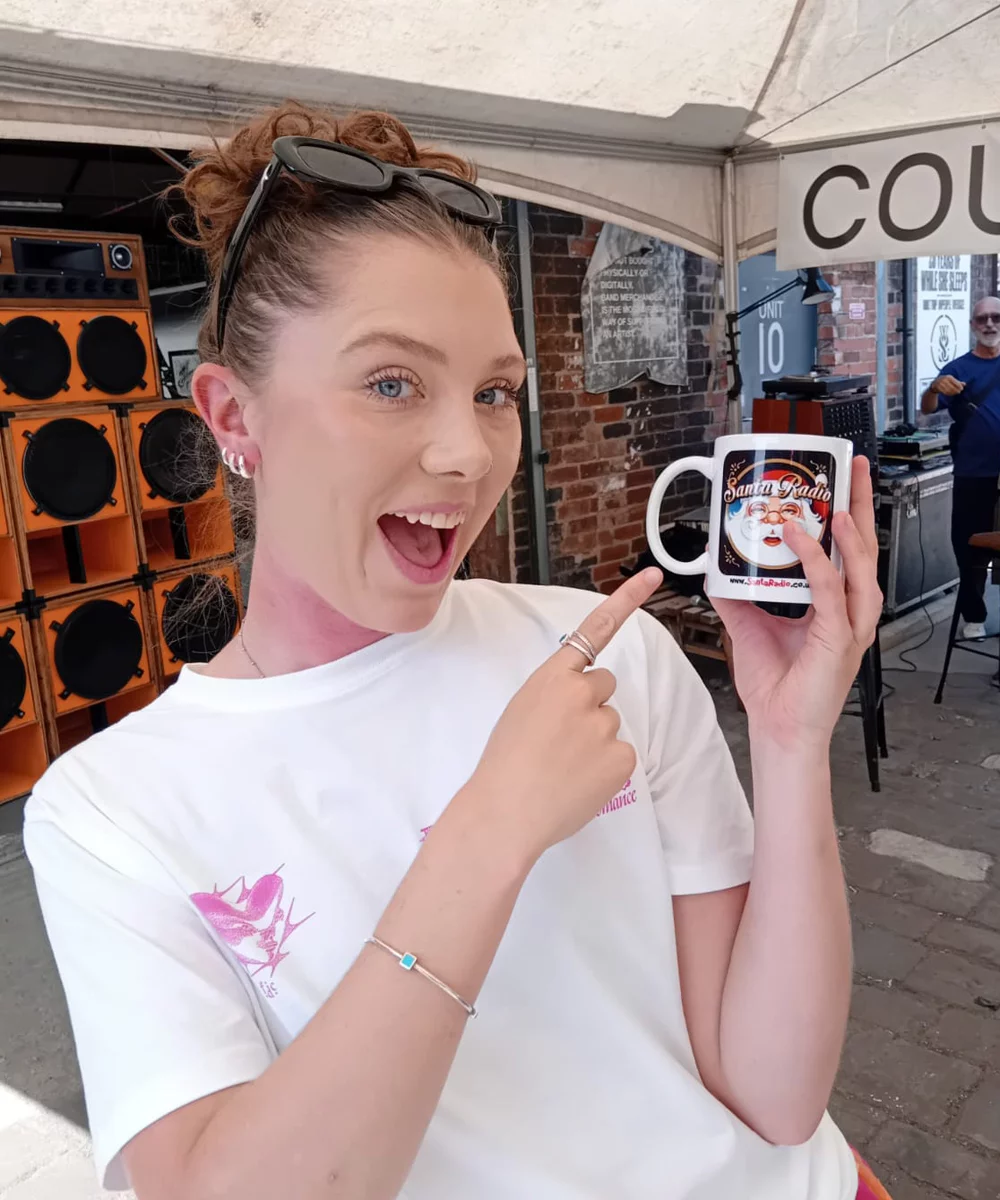 Maddi Fearn with Santa Radio mug