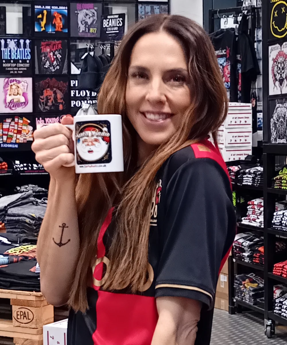 Mel C with Santa Radio mug