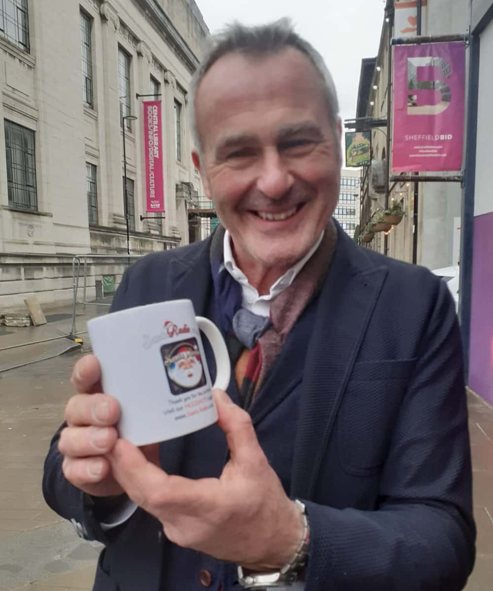 Paul Martin with Santa Radio mug
