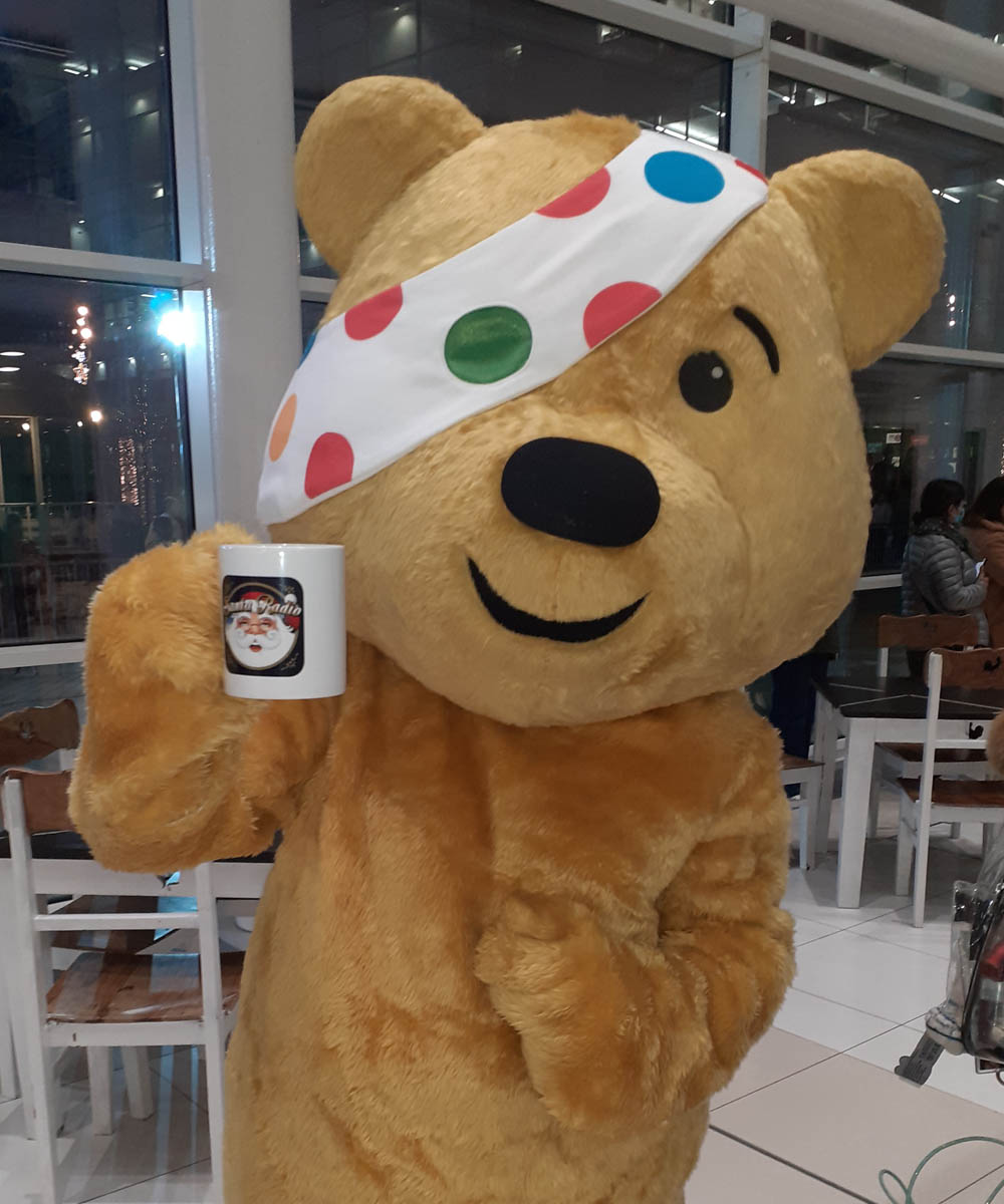 Pudsey Bear - Charity Mascott - Santa Radio Mugshot