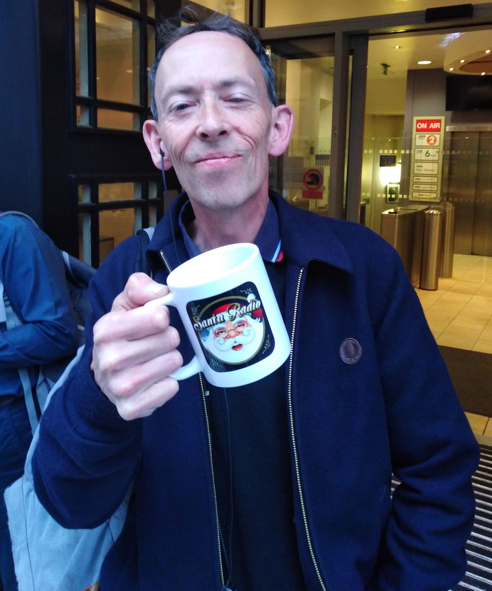 Steve Lamacq Radio Presenter - Santa Radio Celebrity Mugshots