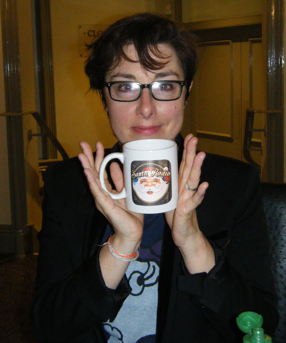 Sue Perkins - Comedian - Santa Radio Mugshot